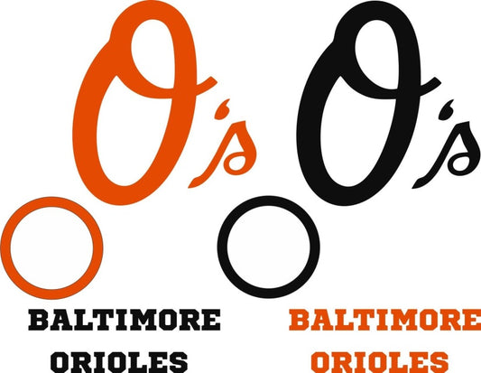 Baltimore Orioles Cornhole Decals - 6 Cornhole Decals with Circles - 2 Free Window Decals