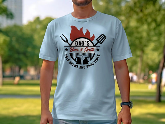 Dad's Bar & Grill Funny Apparel Tee Shirt BBQ Wear Great for Your BBQ Cookouts - Creations Unlimited