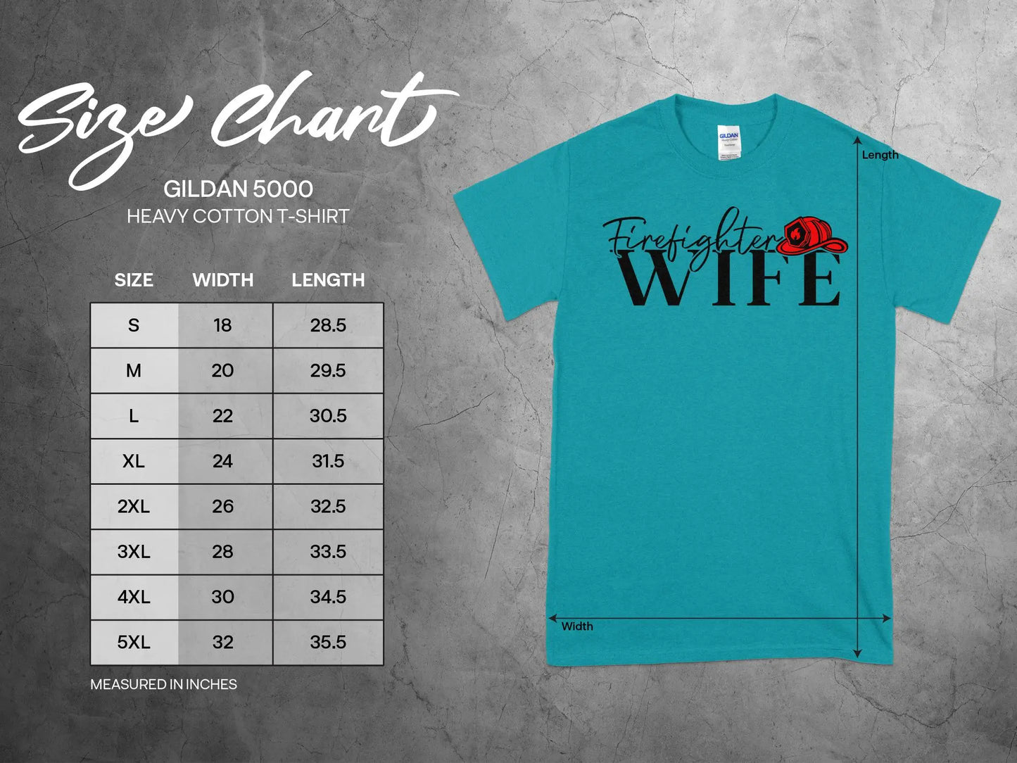 Fire Fighter Wife Tee - Shirt Quality Gildan Tee Support a Firefighter - Creations Unlimited