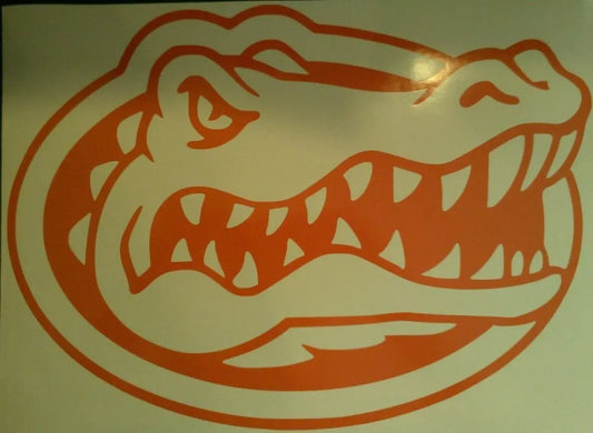 Florida Gator Heads Cornhole Decals - 2 Orange Vinyl Cornhole Decals Creations Unlimited