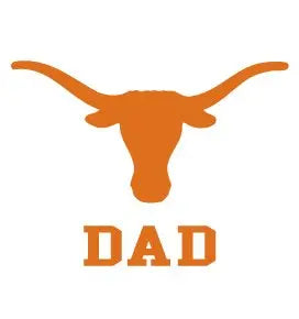 Texas Longhorns DAD w/LONGHORN Clear Vinyl Decal Car Truck Texas Stickers Bama