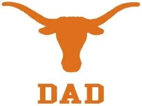 Texas Longhorns DAD w/LONGHORN Clear Vinyl Decal Car Truck Texas Stickers Buy 1 Bama