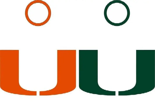 Miami Hurricanes Cornhole Decal Set - 6 Cornhole Decals - Free Window Decal Creations Unlimited