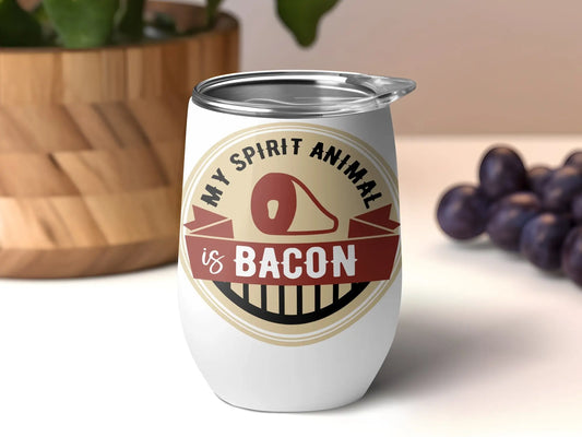 My Animal Spirt Funny Apparel BBQ Wear Great for Your BBQ Cookouts 12 0z Wine Tumbler - Creations Unlimited