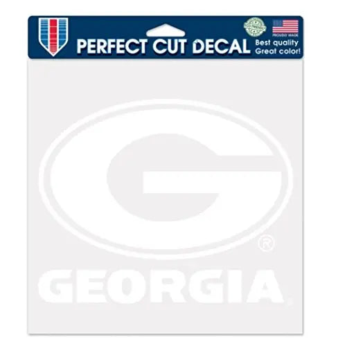 NCAA University of Georgia Bulldogs 8" x 8" Perfect Cut White Decal WinCraft