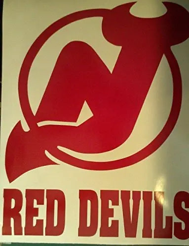 New Jersey Red Devils Cornhole Decals - 2 Cornhole Decals and 2 Hole Circles Creations Unlimited