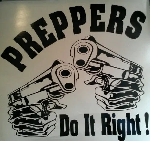 Preppers Do It Right Cornhole Decals - 2 Cornhole Decals Creations Unlimited