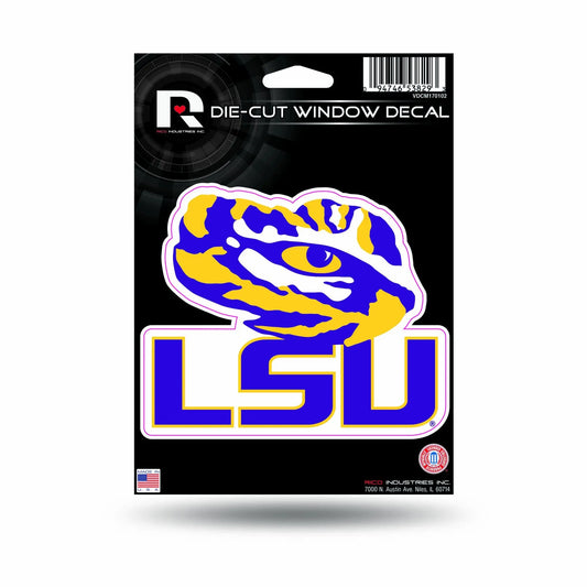 Rico Industries NCAA LSU Tigers Die Cut Vinyl Decal with Backing, Yellow, 5.5 x 7.75-Inch Rico Industries