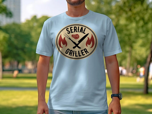 Serial Griller Funny Apparel Tee Shirt BBQ Wear Great for Your BBQ Cookouts - Creations Unlimited