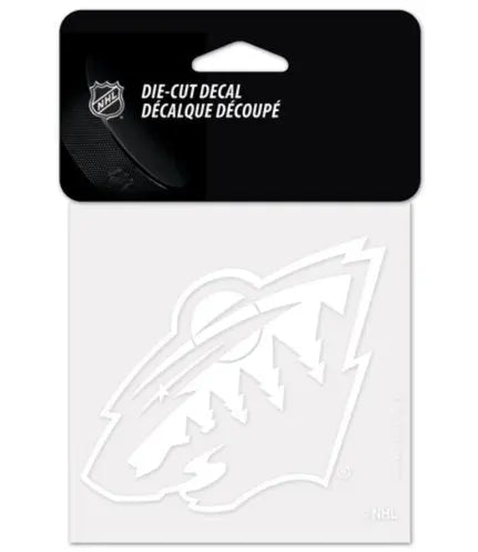 WinCraft NHL Minnesota Wild Hockey White 4"x4" inch Vinyl Die-Cut Decal WinCraft